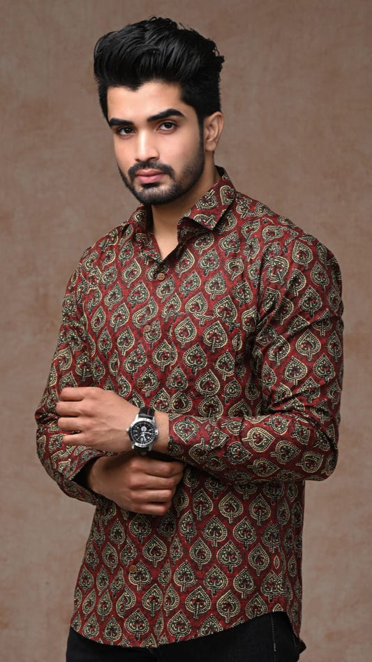 COTTON BLOCK PRINT SHIRT 002