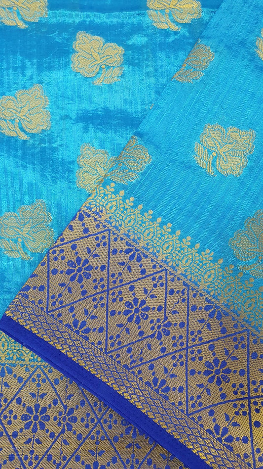 BLUE ON BLUE SEMI SILK