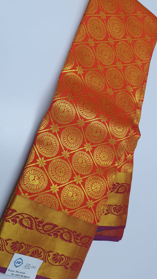 RED & BLUE SILK SAREE