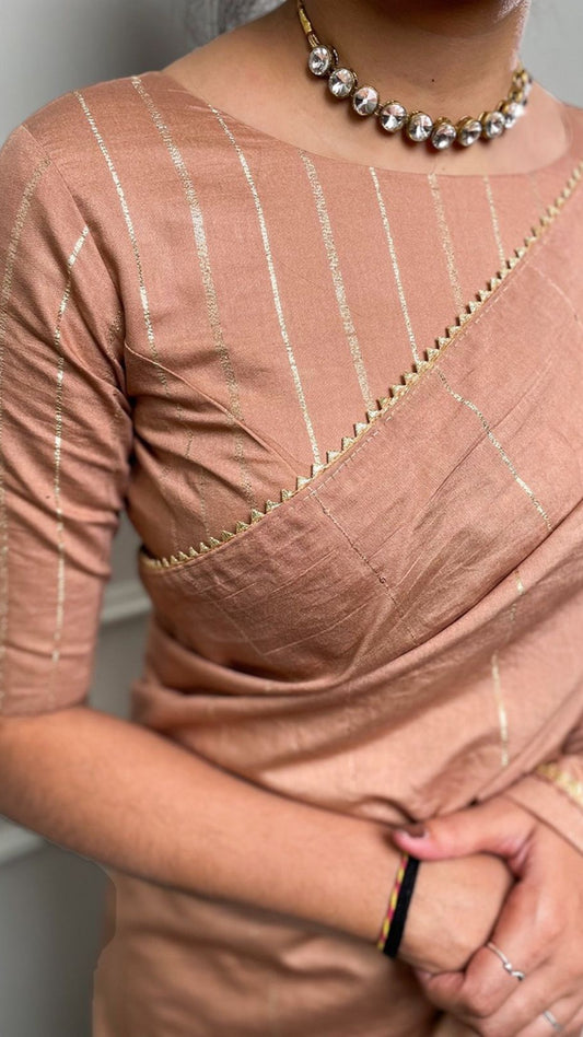 VISCOSE CHANDERI SAREE (MAUVE PINK)