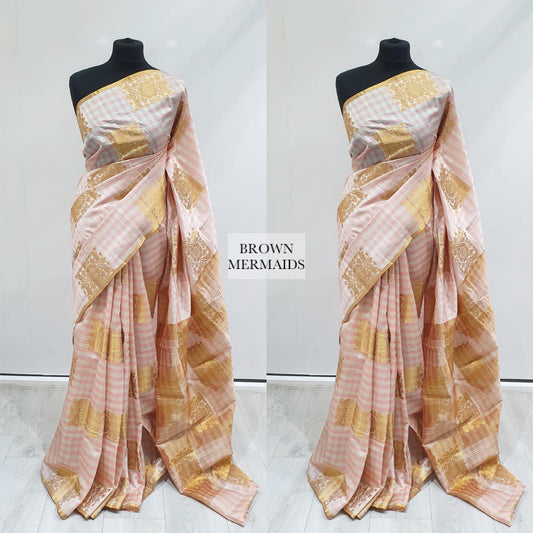 BEIGE & PINK CHECKERED